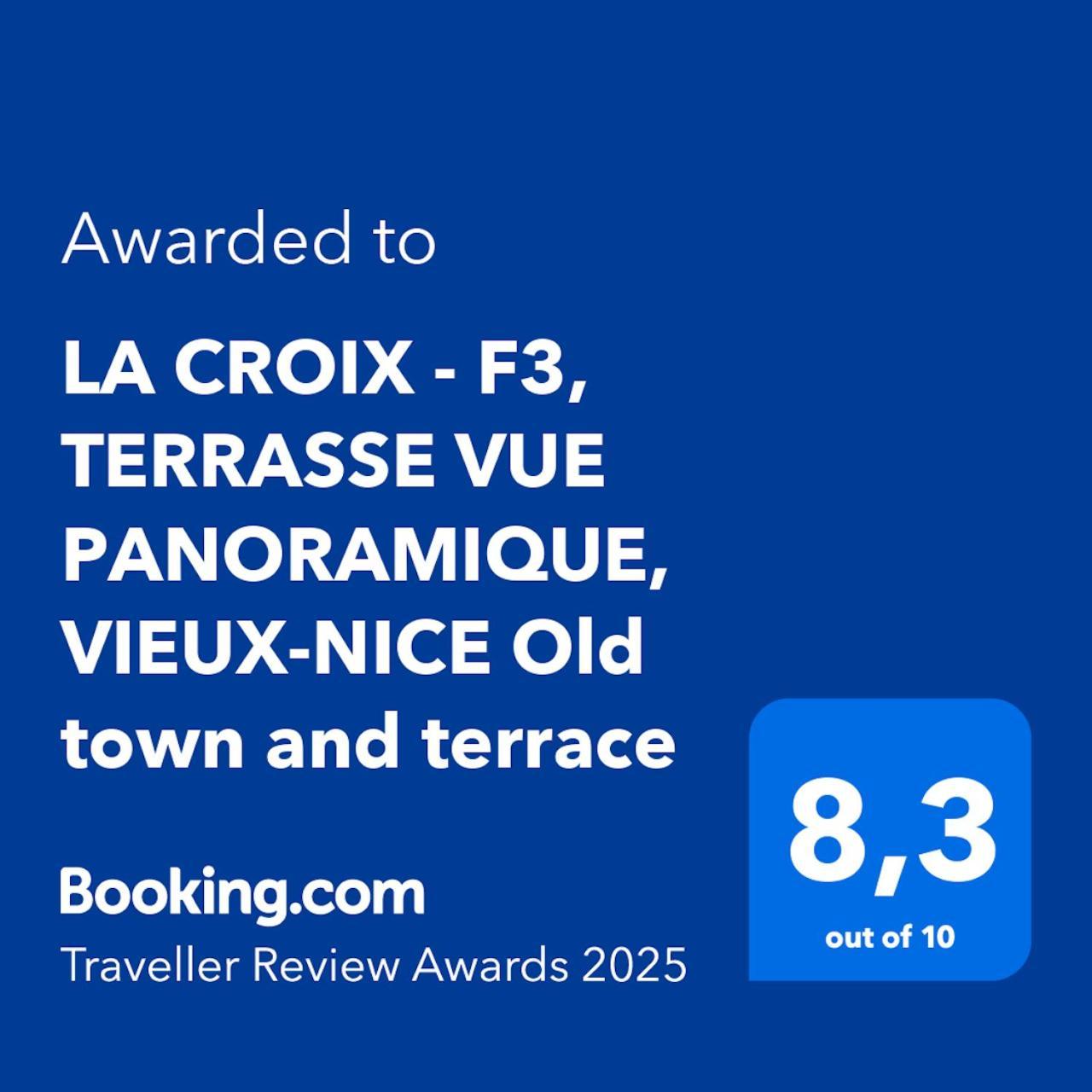 La Croix - F3, Terrasse Vue Panoramique, Vieux-Nice Old Town And Terrace מראה חיצוני תמונה