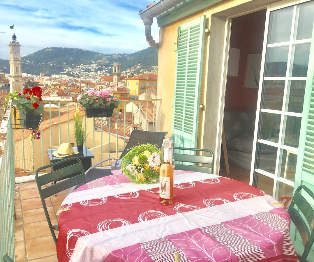 La Croix - F3, Terrasse Vue Panoramique, Vieux-Nice Old Town And Terrace מראה חיצוני תמונה