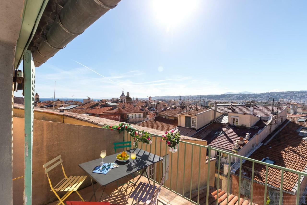 La Croix - F3, Terrasse Vue Panoramique, Vieux-Nice Old Town And Terrace מראה חיצוני תמונה