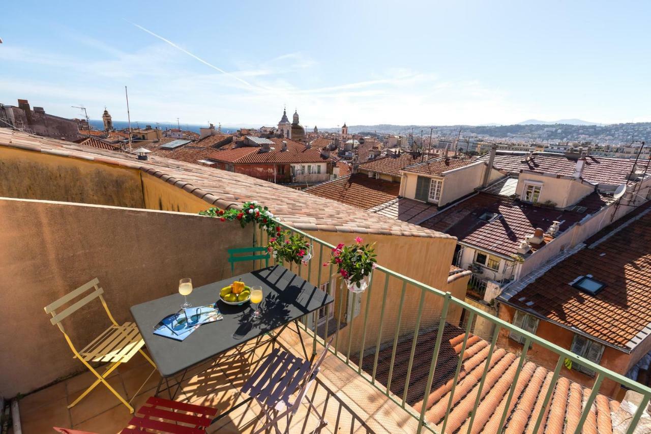 La Croix - F3, Terrasse Vue Panoramique, Vieux-Nice Old Town And Terrace מראה חיצוני תמונה