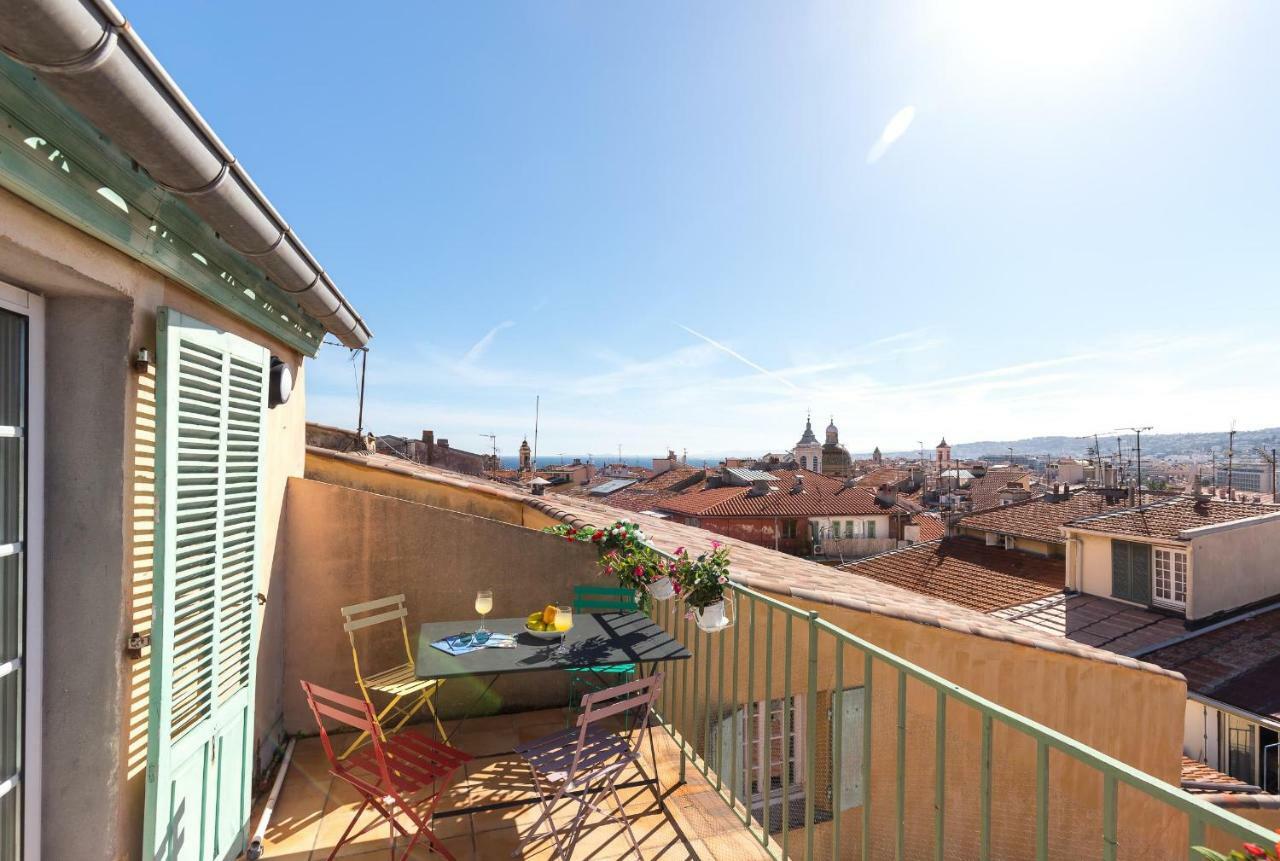 La Croix - F3, Terrasse Vue Panoramique, Vieux-Nice Old Town And Terrace מראה חיצוני תמונה